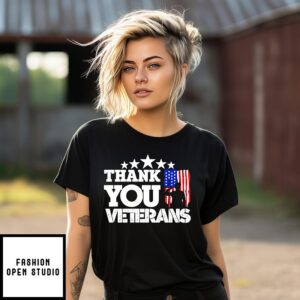 Thank You Veterans 2025 USA Flag T-Shirt