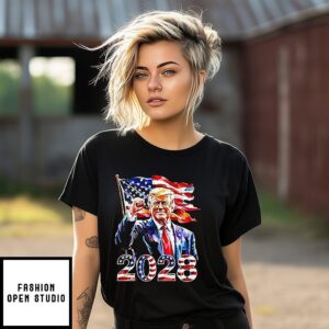 Trump For President 2028 USA Flag T-Shirt