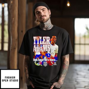 Tyler Adams Warning Usmnt He’s Here He’s There Player Collage T-Shirt