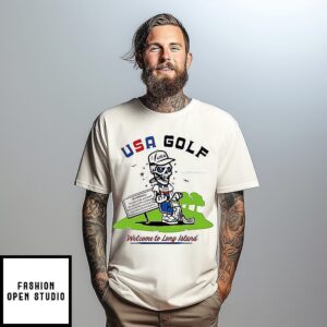 USA Golf Welcome To Long Island Skeleton Smoking T-Shirt