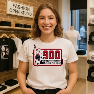 Alex Ovechkin 900 Goals NHL All Time Goals Leader Washington Capitals Circle T-Shirt