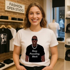 Chad Johnson Wearing Keep Pounding Bitch T-Shirt