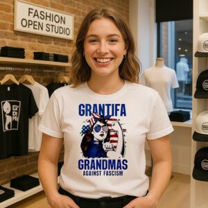 Grantifa Grandmas Against Fascism Flag American Woman T-Shirt