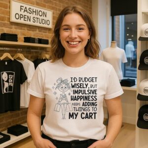 I’d Budget Wisely But Happiness Keeps Adding Things To My Cart T-Shirt