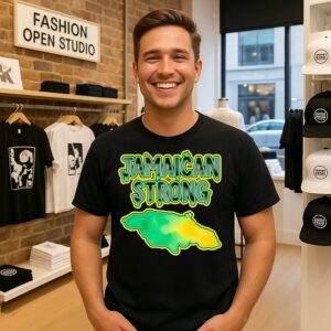 Jamaica Strong T-Shirt Watercolor Style Country Map T-Shirt
