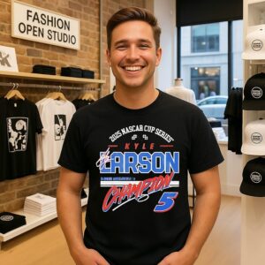 Kyle Larson Hendrick Motorsports Team Collection 2025 Nascar Cup Series Champion Signature T-Shirt