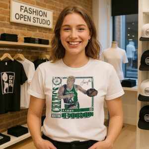 Larry Bird Boston Celtics Basketball Signature T-Shirt