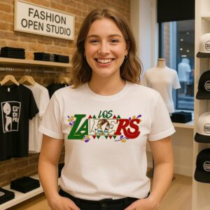 Los Angeles Lakers X Mexico Flag Logo T-Shirt