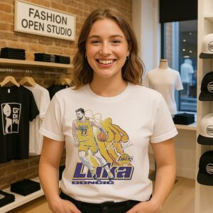 Luka Doncic Los Angeles Lakers NBA Player Signature Retro T-Shirt