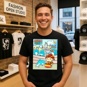 Miami Dolphins Win In Madrid 2025 Paint T-Shirt