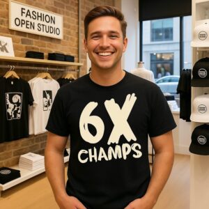 New England Patriots 6x Champs Paint T-Shirt