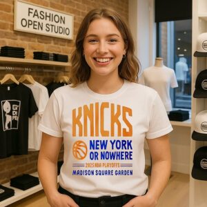 Nyon New York Knicks Playoffs 2025 New York Or Nowhere Madison Square Garden T-Shirt
