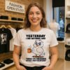 Owl Yesterday I Did Nothing And Today I’m Finishing What I Did Yesterday T-Shirt