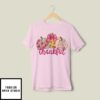 Pink Thankful Pumpkin Thanksgiving T-Shirt 2025