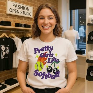 Pretty Girls Like Softball Tennis T-Shirt