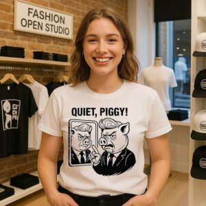 Quiet Piggy Pointing Angrily Anti Trump T-Shirt