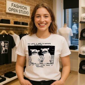 Raccoon The World Is Hard To Navigate But At Least We’re Doing It Together T-Shirt