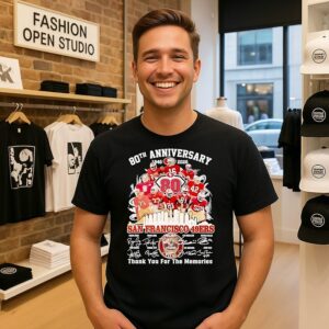 San Francisco 49ers 80th Anniversary 1946 2026 Thank You For The Memories Signatures T-Shirt
