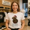 Santa Dinosaur Natural History Museum Christmas T-Shirt