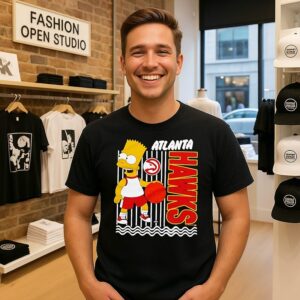 The Simpsons Bart X Atlanta Hawks NBA 2025 Cartoon T-Shirt