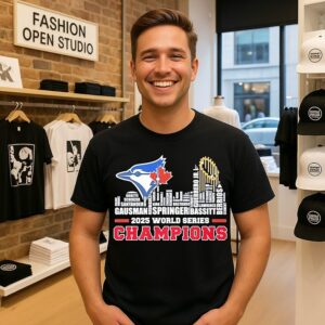 Toronto Blue Jays 2025 World Series Champions City Skyline T-Shirt
