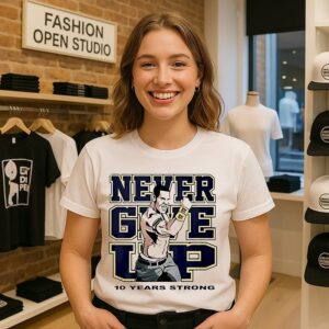 Tyrese Haliburton Wearing John Cena Never Give Up 10 Years Strong T-Shirt