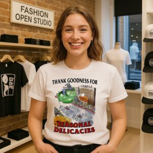 Witch Cat Thank Goodness For Seasonal Delicacies T-Shirt