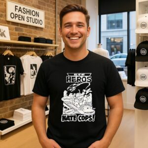 All My Heros Hate Cops Comic T-Shirt