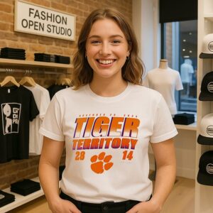 Clemson Tigers Vs South Carolina Gamecocks 2025 Tiger Territory Score T-Shirt