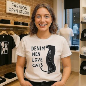 Denim Men Loves Cats T-Shirt