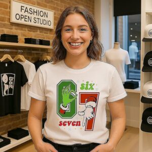 Grinch Hand Sign Christmas 67 Meme T-Shirt