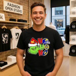 Grinch Ho Ho Ho Michigan Wolverines Football Christmas T-Shirt