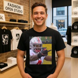 Jeremiah Smith Flips Off Michigan Fan Football T-Shirt