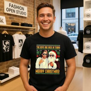 Jesus Santa The Boys Are Back In Town Merry Christmas T-Shirt