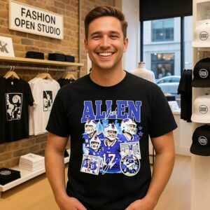 Josh Allen Buffalo Bills Player Collage Signature T-Shirt