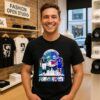 Philadelphia City Skyline Jalen Hurts Philadelphia Eagles And Tyrese Maxey Philadelphia 76ers T-Shirt