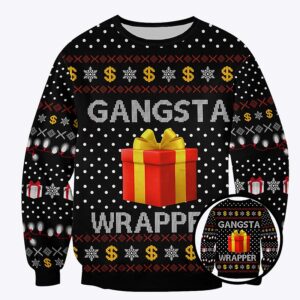 Queens Coach Grant Leonard Gangsta Wrapper Christmas Sweatshirt