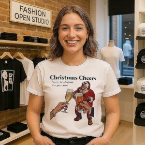 Santa Claus Drink Beer Christmas Cheers To Whatever This Year Was T-Shirt