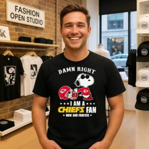 Snoopy Damn Right I Am A Kansas City Chiefs Fan Now And Forever T-Shirt