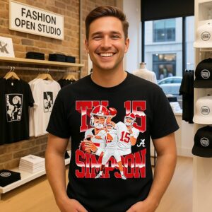 Ty Simpson Alabama Football NCAA Player Collage T-Shirt