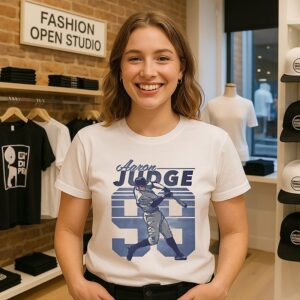 Aaron Judge 99 New York Yankees Player Swing Cartoon Retro T-Shirt