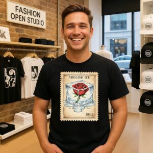Abolish Ice Rose Card T-Shirt