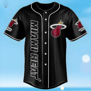 Black NBA Miami Heat Baseball Jersey