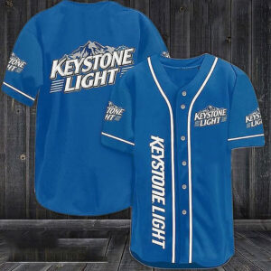 Blue Keystone Light Baseball Jersey