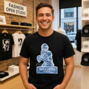 Caleb Williams Chicago Bears NFL Iceman Sculpture Signature T-Shirt