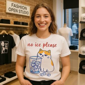Cat No Ice Please Caricature T-Shirt