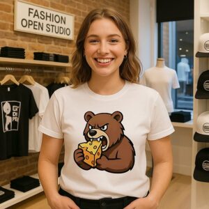 Chicago Bears Football Bear Eating Cheese T-Shirt