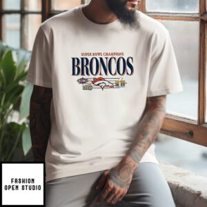 Denver Broncos NFL Super Bowl Champions The Team’s Championships Vintage Logo T-Shirt