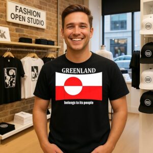 Greenland Belongs To Its People Independence Message Flag T-Shirt
