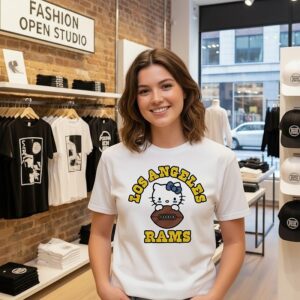 Hello Kitty X Los Angeles Rams Cartoon T-Shirt